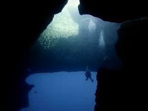 Blue Hole divesite Gozo Malta